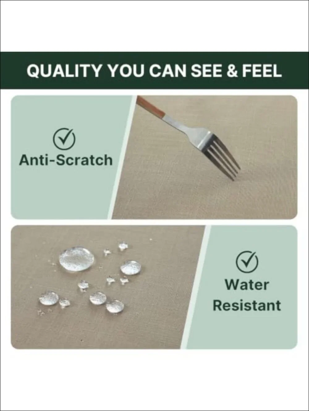 Linen Textured Tablecloth 60x120 Inch Premium Polyester Spill-Proof Waterproof